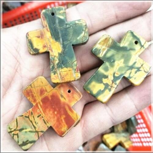 1pc nature gem stone cross shape charms pendants new semi precious stone new arrivals free shipping good for your collections