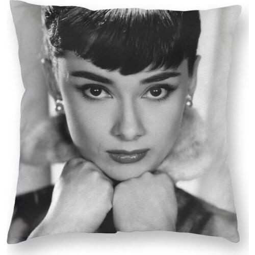Audrey Hepburn Square Pillow Case Home Decor Cushion Cover Throw Pillow for Car Double-sided Printing