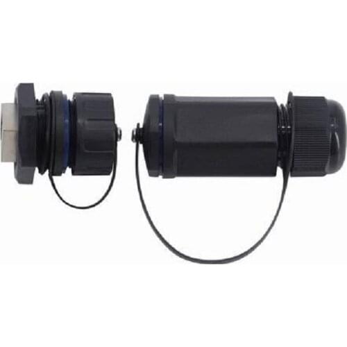 Rj45 8P shielded female socket with inner / out waterproof cover RJ45 M25 single head extend Long straight connector X10