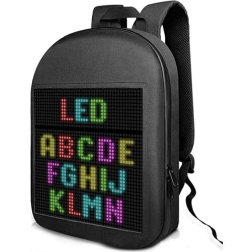 LED Display Screen Dynamic Backpack Walking Advertising Light Bag Wireless Wifi APP Control Outdoor Backpacks Mochilas Men Women