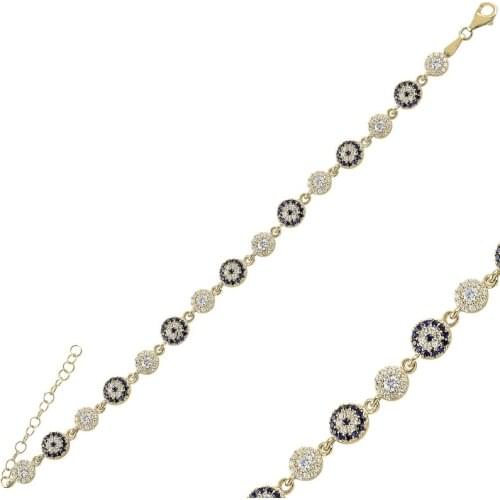 Silver 925 Sterling Society Eye Zircon Cubic Zirconia Bracelet