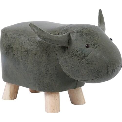 Animal Shoe Change Stool Solid Wood Yijia Baby Cute Cartoon Sofa Round Stool Creative Elephant Child Small Bench