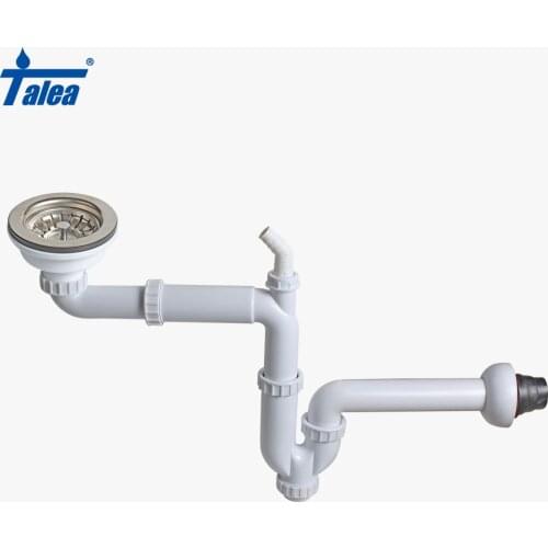 Talea 110&114mm Kitchen Sink strainer Basket Drain Set with Drain Pipes into the wall Basin Pop Up Drain Strainer with overflow