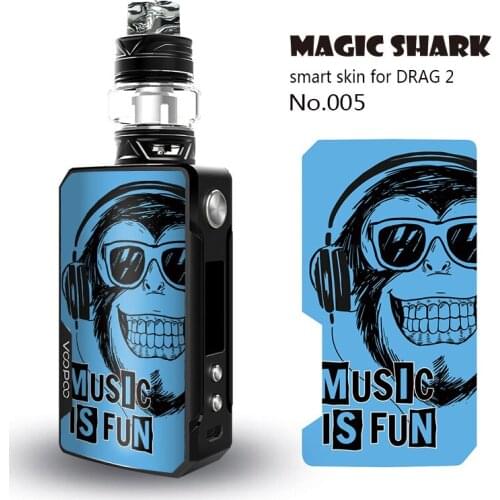 Magic Shark Music is Fun Tiger Wolf Motorcycle Today is the Best Day PVC Case Sticker Skin for Voopoo Drag 2