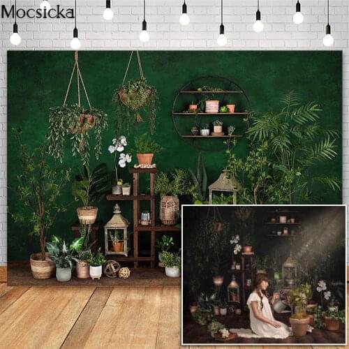Green House Collection Photography Backdrops Children Birthday Cake Smash Photoshoot Background Photo Studio Garden Flower Decor