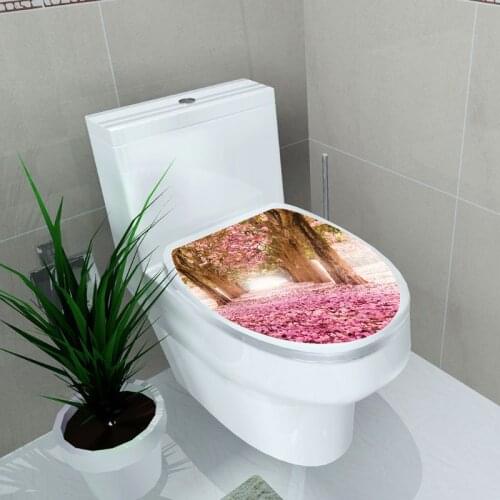 1 pc Toilet Seat Sticker New Simplicity Fresh Style Toilet Seat Wall Sticker Art Bathroom Decals Decor PVC Removable Home Decor