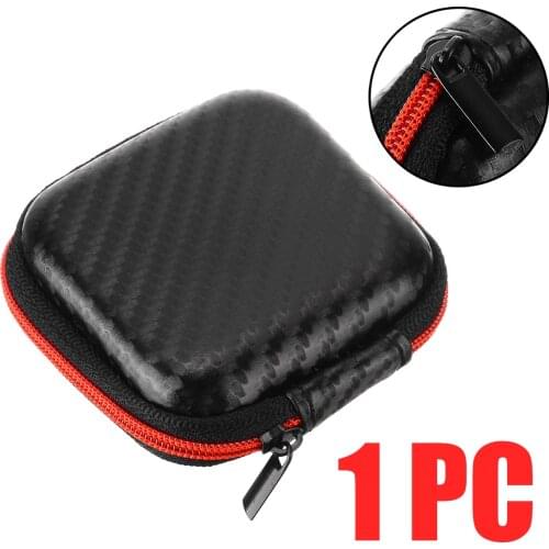 1Pc Earphone Mini Protect Carry Hard Case Black Headphone Storage Mini Headset Keys Box For MP3 MP4 Headphones 75 X 75 X 30 Mm