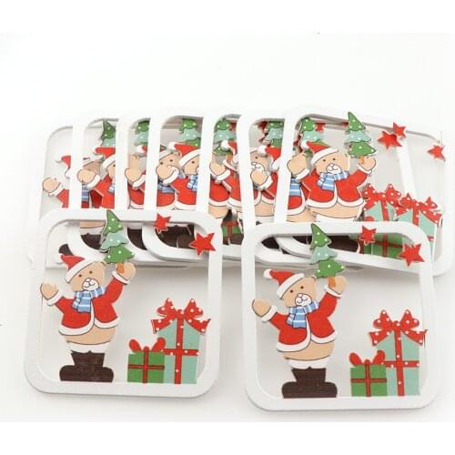 10PC Creative Hollow Christmas Wooden Tree Bell Ornaments DIY Wood Crafts Xmas Tree Christmas Party Decorations Kids Gift