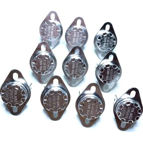 10PCS KSD302 250V 16A 40-125 Dreege Normally Closed Ceramic Temperature Switch Thermostat Bent Foot KSD301 85 Degrees 90 C 45C