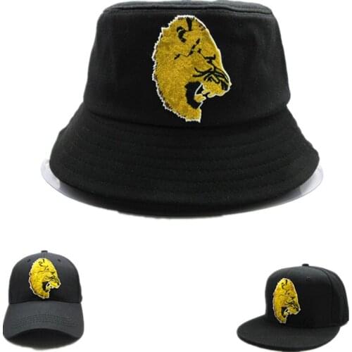 2021 Lion Animal Embroidery Cotton Bucket Hat Fisherman Hat Outdoor Travel Hat Sun Cap Hats for Men and Women 200