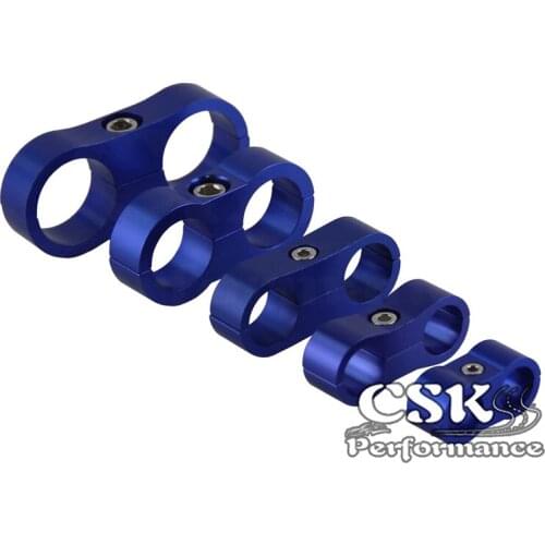 4pcs AN12 24mm Braided Hose Separator Clamp Fitting Adapter Bracket Black/Blue/Silver