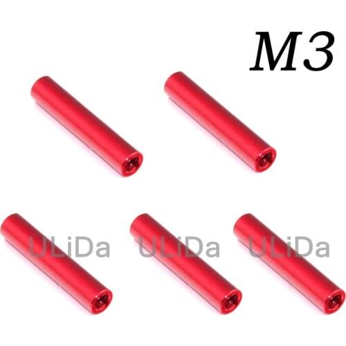 5 PCS M3 Round Aluminum Column Quadcopter Frame Kit Parts Standoff Red 25 30 35 40 50mm