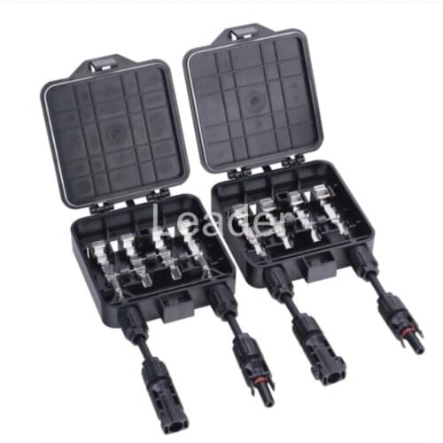 50 pcs/lot 4 way PV Combiner Boxes Photovoltaic Junction Box for Solar System 3 Diodes Solar JB with Connector