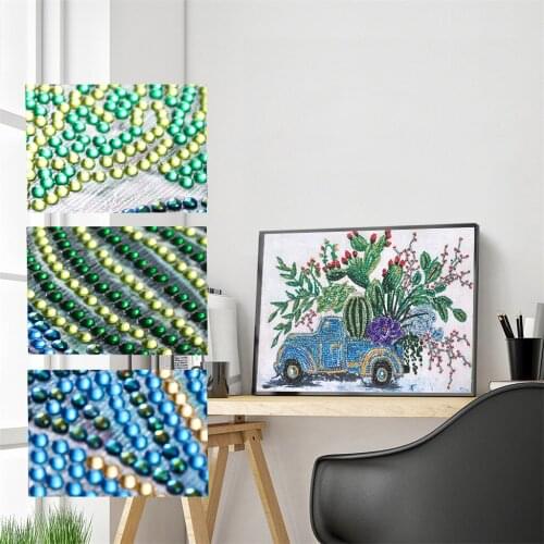 DIY Diamond Painting Special Shape Crystal Rhinestone Flower cart Diamond Art Kits for Adults Kids Embroidery Arts Home Decor