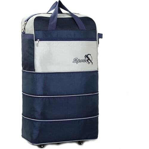 Large travel bag on wheels Oxford Airline Checked Bag Foldable Luggage Moving Storage Bag Multifunctional Men Travel Bags 27T