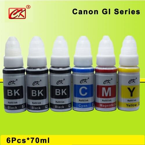 CK Refill Ink Kits 4colors *70ml for Canon GI-490 GI-790 GI-890 Pixma G1000 G1100 G1400 G2400 G3400 G2000 G3000 Printer