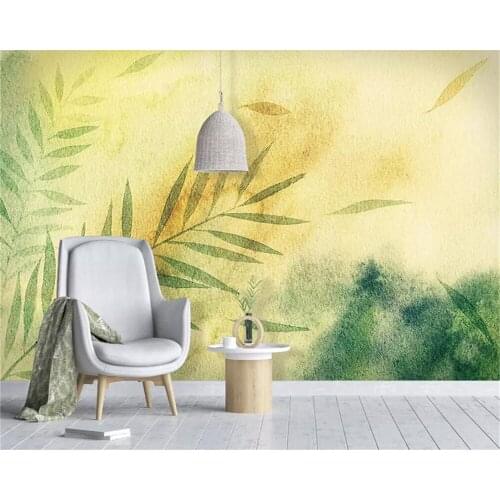 Decorative wallpaper Hand-painted watercolor banana leaf scene background wall painting