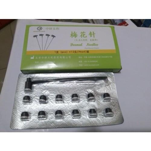 Dermal needles, Plum Blossom Shaped, Seven Star Needles, 1+12 /pack ,10packs /lotsreplacement heads wholesale dropping price