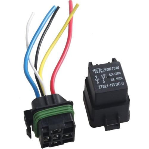EE support 5 Pcs Car Auto Heavy Duty 12V 40A SPDT Relay Socket Plug 5Pin Wire Waterproof Seal Car Styling