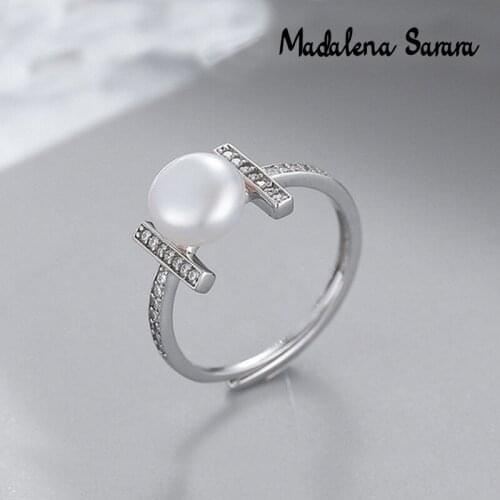 MADALENA SARARA AAA 9-10mm Freshwater Pearl S925 Sterling Silver Fashion Ring Customizable MD-SP1001