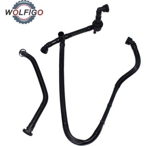 WOLFIGO 2pcs Crankshaft Exhaust Pipe Car Engine Crank Case Breather Hose For VW Passat Audi A4 A6 A8 078103223B 078103224R