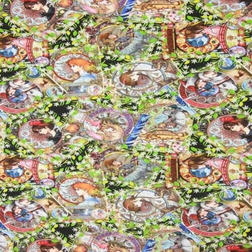 Cartoon Totoro and His Friends Print 100% Cotton Fabric for Boy Clothes Bedding Set Hometextile Cushion Cover Backpack DIY