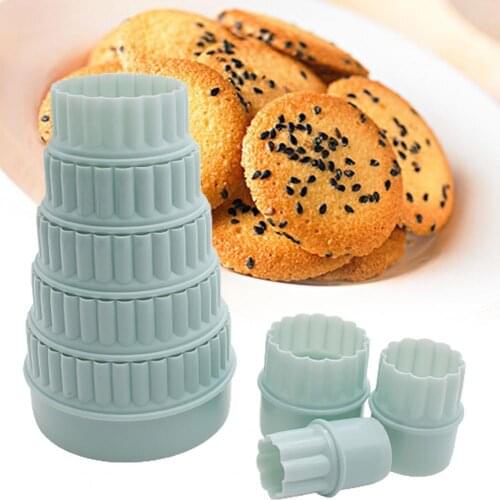 Kitchen Accessories 8Pcs/Set Cookie Cutters Sturdy Reusable Plastic Multifunctional Wavy Round DIY Dough Shape Molds for Baking
