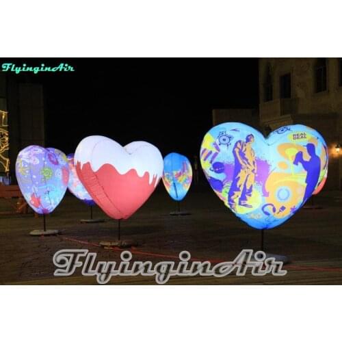 Heart-shaped Light Inflatable Light Balloon with Holder for Square
