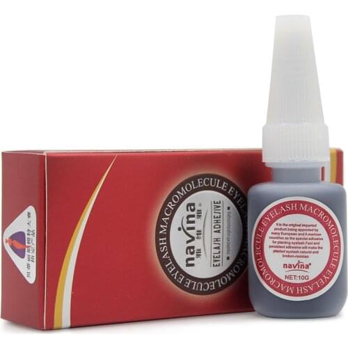 Navina 1PC 10g Eyelashes Extension Glue No Odor No Stimulation False Eye Lashes Black Adhesive with Red Box