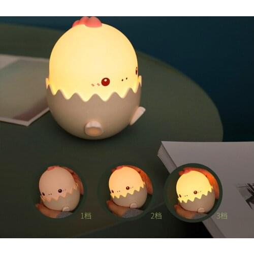 GEEKFUN Table Lamp Silicone LED Night Light Cartoon Dragon USB Charging Touch Sensor Atmosphere Color Beside Baby Gift Moon Lamp