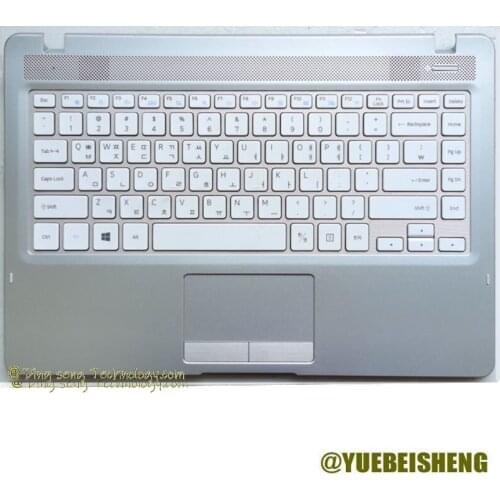 YUEBEISHENG New/Org For SAMSUNG 500R4L NP500R4L palmest KR Korean keyboard upper cover Touchpad,Silver