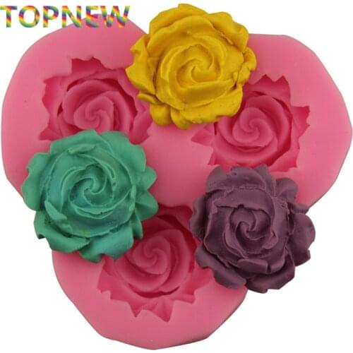 NEW Hot selling Rose shaped Fondant Silicone mold Craft Mould DIY Candle Making Mold Handmade Art Ornaments Decorations
