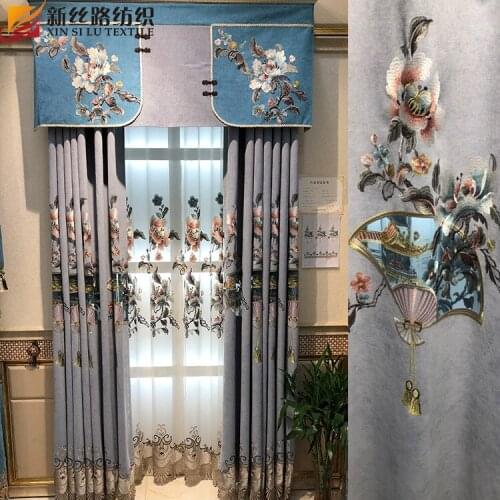 New Chinese Luxury High-end Hollow Peony Embroidery Curtains for Bedroom Living Room Curtains Chinese Home Decor
