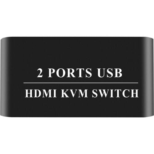 4K HDMI-compatible KVM Switch 2-Port USB Manual Switcher Box Keyboard Mouse