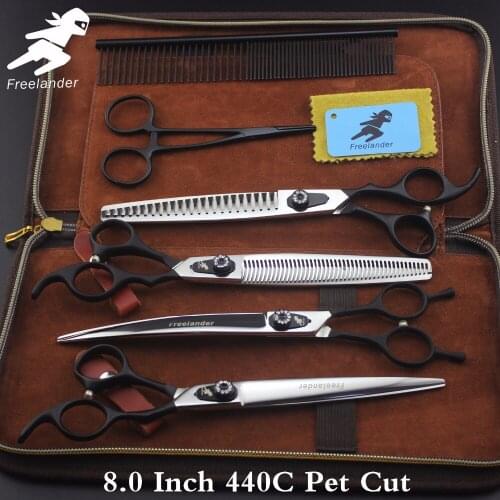 "8.0inch Professional Premium Sharp Edge Dog PET Grooming Scissors SHEARS Pet Scissors Set Technicolor,black Handle Scissors Set