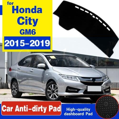 For Honda City 2015~2019 Anti-Slip Mat Dashboard Cover Pad Sunshade Dashmat Protect Carpet Car Accessories GM6 2016 2017 2018