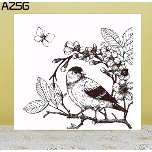 AZSG Singing Bird Clear Stamps/Seals For DIY Scrapbooking/Card Making/Album Decorative Silicone Stamp Crafts