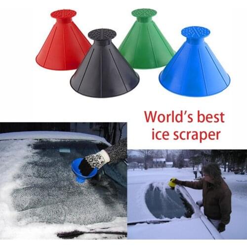 4Colors/Set Car Ice Scraper Cone Shaped Funnel Snow Remover Tool Window Glass Windshield Cleaning Tool Snow Remover Tool