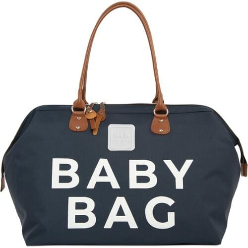 Navy blue Baby Bag Printed Baby Care Bag large capacity Bag multifunctional waterproof