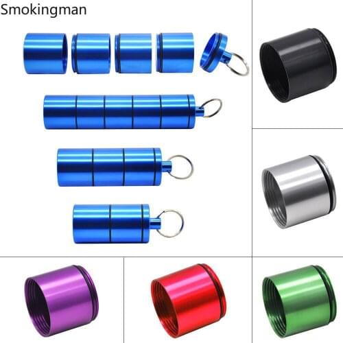 Three-layer metal aluminum pill box practical metal large aluminum pill box storage bottle blunt holder for women