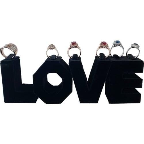 Creative Fashion Love Black Velvet Ring Display Seat Couple Ring Display Rack Jewelry Counter Window Display Rack