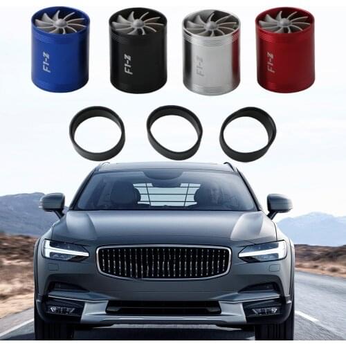 VODOOL Fuel Oil Saver Fan Turbo Kit Pipe Hose Kit Car Accessories Intake Air Filter Car Air Intake Double Turbine Refit Turbo Ga