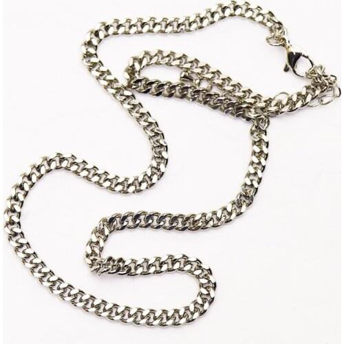 10Pcs 3mm wide Flat chain necklace handmade jewelry necklace Punk jewelry metal necklace accessories women necklace 7387