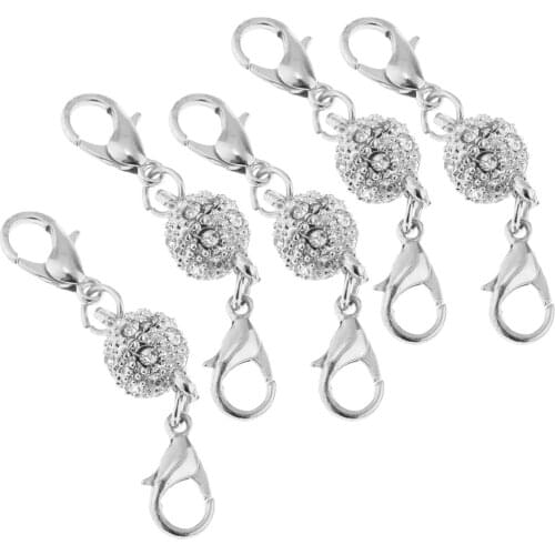 10Pcs Crystal Ball Magnetic Clasp Converter Lobster Claw Jewellery Connector