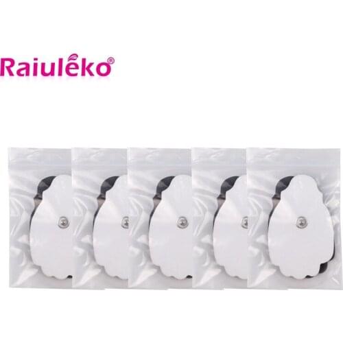 10Pcs Reusable Self Adhesive Gel Electrode Pads for Digital Tens Physiotherapy EMS Nerve Muscle Stimulator Body Massager