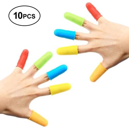 10PCS 2L 8M 2S Silicone Finger Cots Protector Random Color Silicone Finger Cap Multifunction