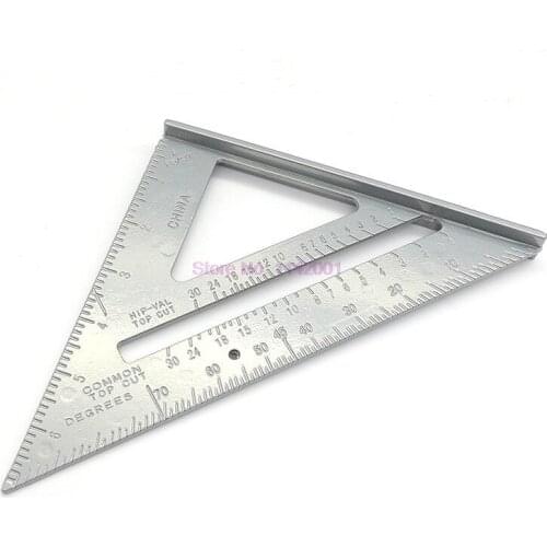 100pcs 18 * 18cm Triangle Rule 90 Degree Thickening Angle Rule Aluminum Alloy Carpenter Measurement Square Ruler Layout Tool