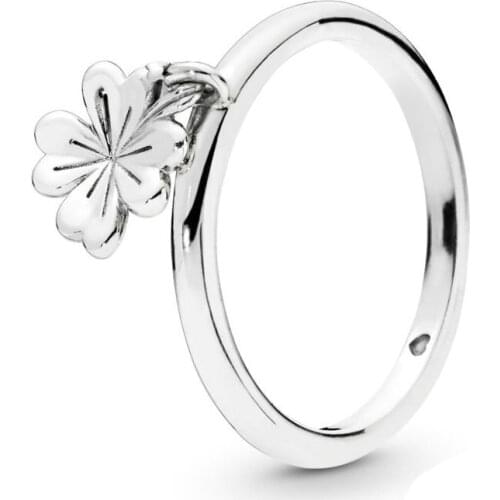 100% 925 Sterling Silver Rings for Women Hanging Clover Ring Silver Jewelry Wedding Party Gift bague femme