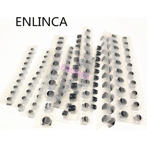 130PCS/LOT 13values*10pcs Samples Kit 10v 16v 25v 35v50v 1uF - 220uF SMD Aluminum Electrolytic Capacitor Assorted Kit Set