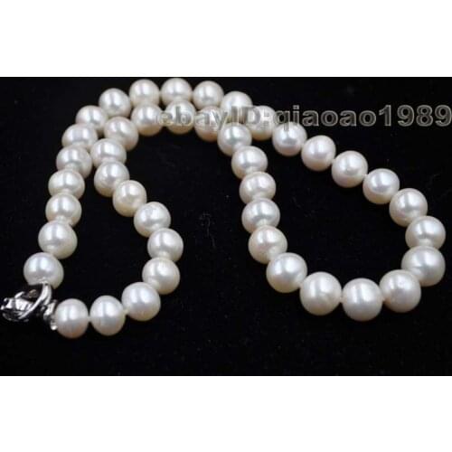 17" 9-10mm near round freshwater pearl necklace
